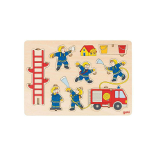 Goki fa rakosgatható puzzle tűzoltóság, 8 darab puzzle, kirakós