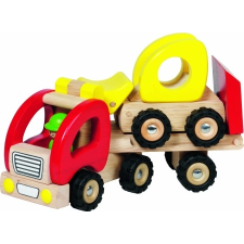 Goki Fa trailer bulldózerrel autópálya és játékautó