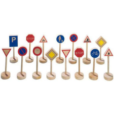 Goki közlekedési tábla szett (GOKI-WM 397) autópálya és játékautó