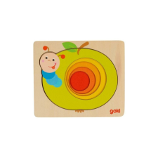 Goki Kukac az almában , emeletes fa puzzle - goki puzzle, kirakós