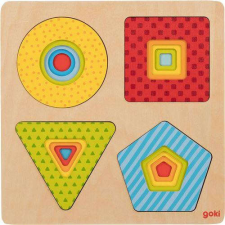 Goki Réteg puzzle: Geometriai formák - Fa kirakó játék puzzle, kirakós