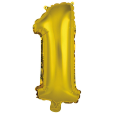  Gold, Arany 1-es szám fólia lufi 41 cm party kellék