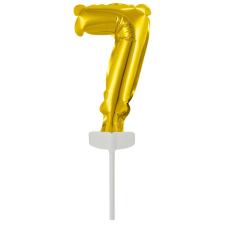 Gold, Arany 7-es szám fólia lufi tortára 13 cm party kellék