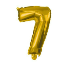 Gold, Arany mini 7-es szám fólia lufi 33 cm party kellék