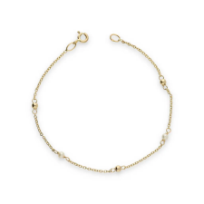 Gold bracelets AU85554 - 14 karátos arany karlánc gyöngy medállal Hossz: 16 + 3 cm karkötő