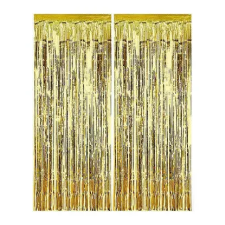  Gold Curtains, Arany ajtónyílásba való függöny 2 m party kellék