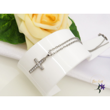  Gold filled kiskereszt medálos nyaklánc -rodium nyaklánc