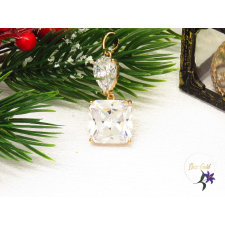  Gold filled nagy köves medál fehér köves-18K -Deniza medál