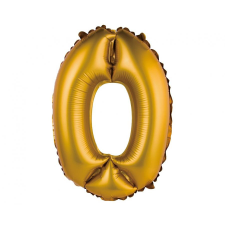  Gold Matt, Arany 0-ás mini szám fólia lufi 35 cm party kellék