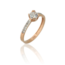 Gold rings AU80565 - 14 karátos női arany eljegyzési gyűrű Méret: 51 gyűrű