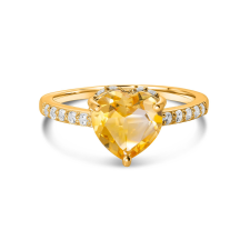  Golden Citrine Heart ezüst gyűrű 7 gyűrű