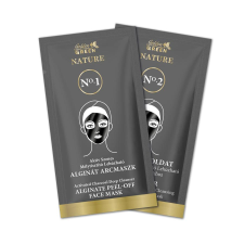 Golden Green Nature aktív szenes mélytisztító lehúzható alginát arcmaszk aktiváló oldattal, 1 db arcpakolás, arcmaszk