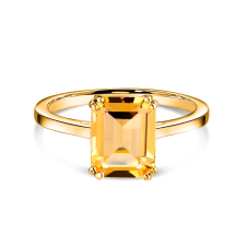  Golden Rectangle Citrine Elegance ezüst gyűrű 6 gyűrű
