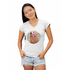  Golden retriever - Női V Nyakú Póló