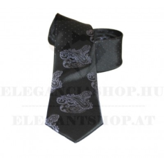  Goldenland slim nyakkendő - Fekete paesley mintás