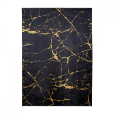 Goldlux (Polux) Csúszásgátló szőnyeg MARBLE szőnyegfutó fekete és arany márvány 120x170 cm GOLDLUX lakástextília