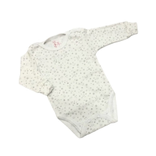 Gólyahír 2 Méretes Hosszú Ujjú Body - Fehér/Szürke Apró Szíves - 56 kombidressz, body