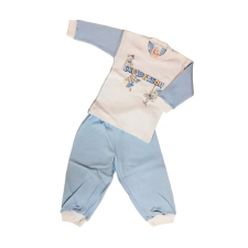 Gólyahír Pamut 2 részes pizsama - Kék Macis 74-es gyerek hálóing, pizsama