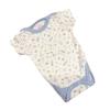 Gólyahír Rövid Ujjú Pamut Body - Fehér/Kék/Bézs Apró Mintás - 92