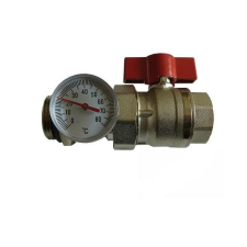  Golyóscsap+hőmérő 1"KB egyenes hűtés, fűtés szerelvény