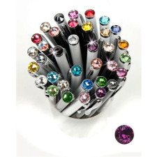 Golyóstoll, Crystals from SWAROVSKI®, fehér, 14cm"Elegante", bíbor lila kristállyal toll