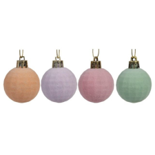  Gömb flokkolt 3 cm 4 féle S/16 dekorációs kellék