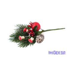  Gombás-csipkebogyós pick 13cm dekorációs kellék