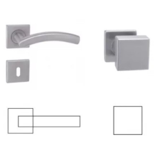 Gomboss/Perfekto Alex Din Fix Csapos Négyzetrozettás Rozsdamentes Inox BB Asszimetrikus Gomb/Kilincs zár és alkatrészei