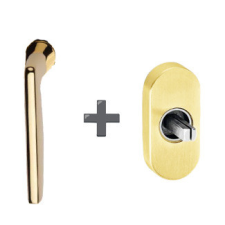 Gomboss/Perfekto Aprile Luna Réz Színű Erkélykilincs Pozícionáló Mechanikával zár és alkatrészei