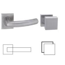 Gomboss/Perfekto Gina Din Fix Csapos Négyzetrozettás Rozsdamentes Inox WC Asszimetrikus Gomb/Kilincs zár és alkatrészei