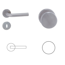 Gomboss/Perfekto Lisa Körrozettás Rozsdamentes Inox PZ Gomb/Kilincs zár és alkatrészei