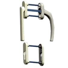 Gomboss/Perfekto Nagyalakú Ablakfélkilincs Redőnyös/Sima Pár Fehér + PZ oválrozetta zár és alkatrészei