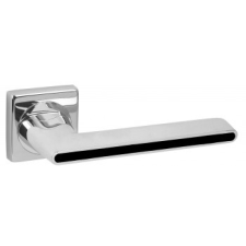 Gomboss/Perfekto Ontario Négyzetrozettás Fényes Króm Fényes Fekete betéttel PZ zár és alkatrészei