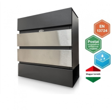 Gomboss/Perfekto Postaláda Fence Design III. Antracit+szálcsiszolt dekor postaláda
