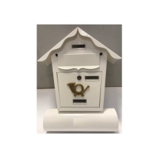 Gomboss/Perfekto Postaláda Sátortetős Újságtartóval Fehér postaláda