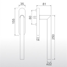 Gomboss/Perfekto Tímea Rozsdamentes Inox Emelő-Toló Teraszajtó Kilincs Pz Lyukasztással zár és alkatrészei