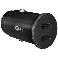 Goobay 2x USB Type-C Autós töltő - Fekete (30W) mobiltelefon kellék