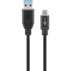 Goobay 44712 USB-A apa - USB-C apa 3.0 Adat és töltőkábel - Fekete (1m) (44712)