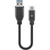 Goobay 45247 USB-A apa - USB-C apa 3.0 Adat és töltőkábel - Fekete (0.15m) (45247)