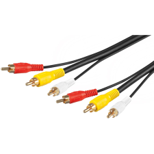 Goobay 50140 3x RCA apa - 3x RCA apa Kábel (5m) (50140) kábel és adapter