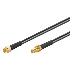 Goobay 51677 RP-SMA antennahosszabbító kábel 3m - Fekete kábel és adapter