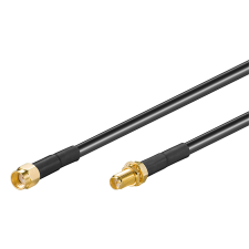 Goobay 51679 RP-SMA WLAN antenna kábel 10m - Fekete kábel és adapter