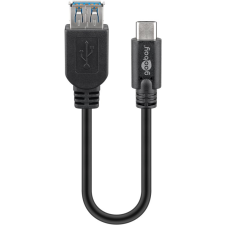 Goobay 56731 USB-C apa - USB-A anya 3.0 Adat és töltőkábel - Fekete (0.2m) kábel és adapter