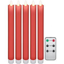  Goobay 5 db piros LED valódi viaszrúd gyertya készlet, beleértve. Távirányító kábel és adapter