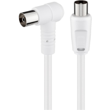 Goobay 67359 Koax antenna kábel 1.5m - Fehér kábel és adapter