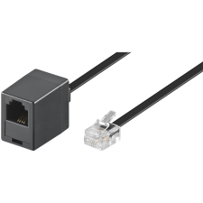 Goobay 68258 RJ11 Telefon kábel hosszabbító 15m - Fekete (68258) kábel és adapter