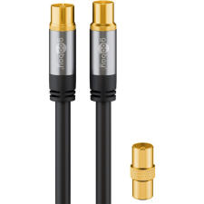 Goobay 70346 Premium Koax TV antenna kábel 1m - Fekete (70346) kábel és adapter