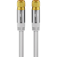 Goobay 70653 Type-F antenna kábel 10m - Fehér kábel és adapter