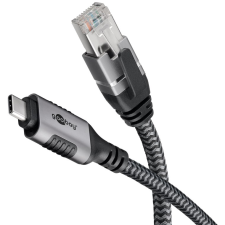 Goobay 70755 USB Type-C apa - RJ45 apa Adatkábel - Fekete/Szürke (15m) (70755) kábel és adapter