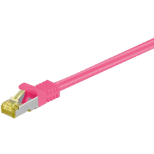 Goobay 91569 S/FTP CAT6A Patch kábel 0.25m - Rózsaszín kábel és adapter
